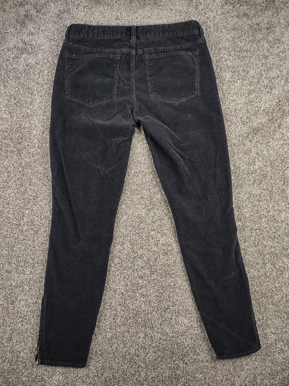 J. Crew Jeans Pants Womens 27 Black Corduroy Toothpick Skinny Stretch Ankle Zip